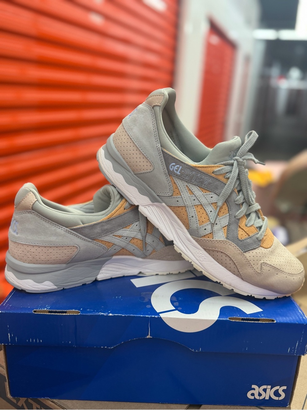 ASICS Sneakers in Light Gray and Tan